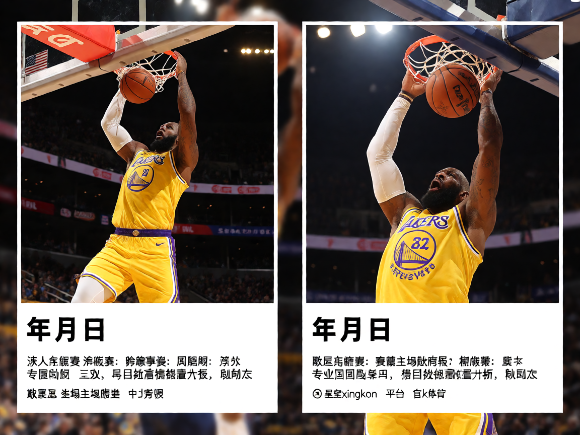 NBA常规赛湖人对阵勇士，詹姆斯精彩扣篮瞬间